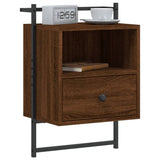 Bedside Cabinets Wall-mounted 2 pcs Brown Oak 40x30x61 cm Engineered Wood 833442