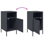 ZNTS Bedside Cabinets 2 pcs Anthracite 36x39x68 cm Steel 843071