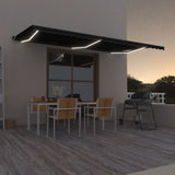Manual Retractable Awning with LED 600x350 cm Anthracite 3069244