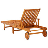 Sun Lounger Brown Solid Acacia Wood Standard Sun Lounger Size 3077329
