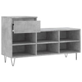 Shoe Cabinet Concrete Grey 102x36x60 cm Engineered Wood 831368