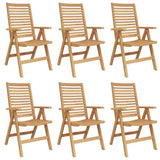 Chair Folding 6 pcs Brown 64.5 x 52 x 108 cm Solid Teak Wood 3376032