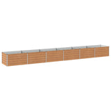 Raised Garden Bed Wood Brown 600 x 80 x 55 cm cold-rolled steel 8006449