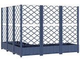 Garden Planter with Trellis Blue Grey 120x120x121.5 cm PP 318256