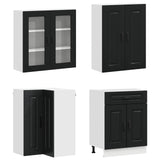 Kitchen Unit KALMAR 8 pcs Black Engineered Wood 3438448
