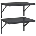 Wall Shelves 2 pcs 50x40 cm Black Stainless Steel 3214517