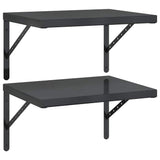 Wall Shelves 2 pcs 50x40 cm Black Stainless Steel 3214517