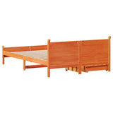 Bed Frame without Mattress Wax Brown 120x200 cm Solid Wood Pine 3309775
