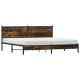 Metal Bed Frame without Mattress Smoked Oak 193x203 cm 3301379