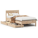 Bed Frame without Mattress 75x190 cm Small Single Solid Wood Pine 3301890
