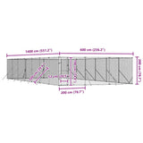 Outdoor Dog Kennel Silver 6x14x2 m Galvanised Steel 3190462