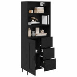 Highboard with Drawer Black Oak 69.5 x 34 x 180 cm 3416141