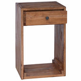 Bedside Table Brown 63 x 30 x 79 cm Solid Mahogany Wood 42012385