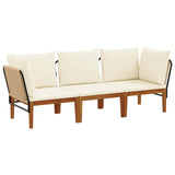 3 pcs Solid Acacia Wood & Rope Natural 3407774