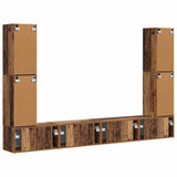 TV Cabinet Set 8 pcs Old Wood Engineered Wood 3409139