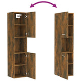 Bathroom Cabinet Smoked Oak 30x30x130 cm Engineered Wood 815639