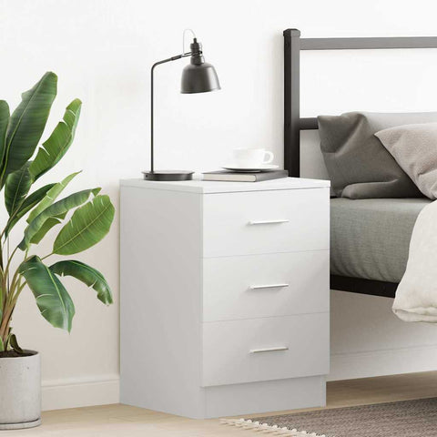 Bedside Cabinet White 38x35x56 cm Engineered Wood 800450