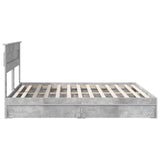 Storage Bed Concrete Grey 200 x 200 cm Engineered Wood 3409890