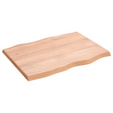 Table Top Light Brown 80x60x cm Treated Solid Wood Live Edge 363945