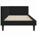 Corner Bed Frame with Headboard Black 90 x 190 cm Velvet 42016343