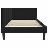 Corner Bed Frame with Headboard Black 90 cm x 200 cm Velvet 42016353