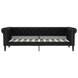Day Bed without Mattress Black 90x190 cm Single Faux Leather 354235