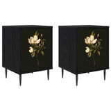 Bedside Cabinet BREMEN 2 pcs Black Oak 36 x 33 x 51 cm 8007266