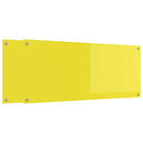 Kitchen Backsplash 2 pcs Yellow 120 x 50 cm Tempered Glass 3415516