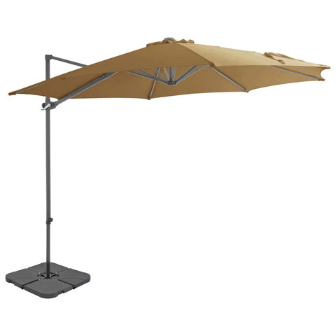 Garden Parasol with Portable Base Taupe 276342