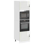 Oven Cabinets 2 pcs Porto Gloss White Engineered Wood 3315053