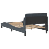 Bed Frame "Dover" Dark Grey 100x190 cm Velvet 373268