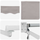 Electric Retractable Awning Light Grey and White 4 x 2 m 3419926