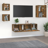 5 Piece TV Cabinet Set Smoked Oak Engineered Wood 3120275