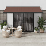 ZNTS Manual Retractable Awning Brown 400x300 cm 3215725