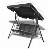 Garden Swing Bench with Canipy Black 41421