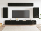 TV Cabinet Set 6 pcs Black Oak Engineered Wood 3332583