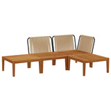 4 pcs Solid Acacia Wood & Rope Natural 3407763