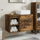 Bathroom Furniture Set 2 pcs Smoked Oak Engineered Wood 3403900