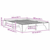 Bed Frame Natural 150 x 200 cm Solid Pine Wood 872941