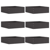 Lawn Edging 6 pcs Black 40 x 40 x 13 cm Steel 874703