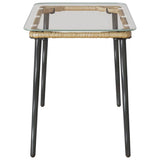 Garden Table Natural 80 x 40 x 45 cm Poly Rattan 42010365