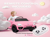 Volkswagen Beetle Licensed 12V Ride on Car w/ Remote Control, Suspension Wheels, Soft Start, Lights, T3398P348454