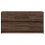 TV Cabinet with LED Brown Oak 100x34x50 cm Engineered Wood 852221