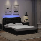 Bed Frame with LED without Mattress "Hvar" Black 140x200 cm 3213934