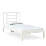 Bed Frame without Mattress White 75x190 cm Small Single Solid Wood 3104309
