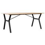 ZNTS Dining Table Y-Frame 180x90x75 cm Solid Wood Pine and Steel 3282722