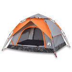 ZNTS Camping Tent Dome 3-Person Grey and Orange Quick Release 4004179