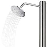Garden Shower with Brown Base 220 cm Stainless Steel 3070778