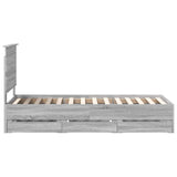Bed Frame with Drawer Grey Sonoma 75 x 190 cm Engineer Wood 3411171