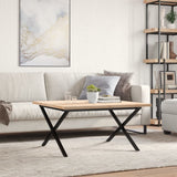 Coffee Table X-Frame 80x80x45.5 cm Solid Wood Pine and Steel 3282751